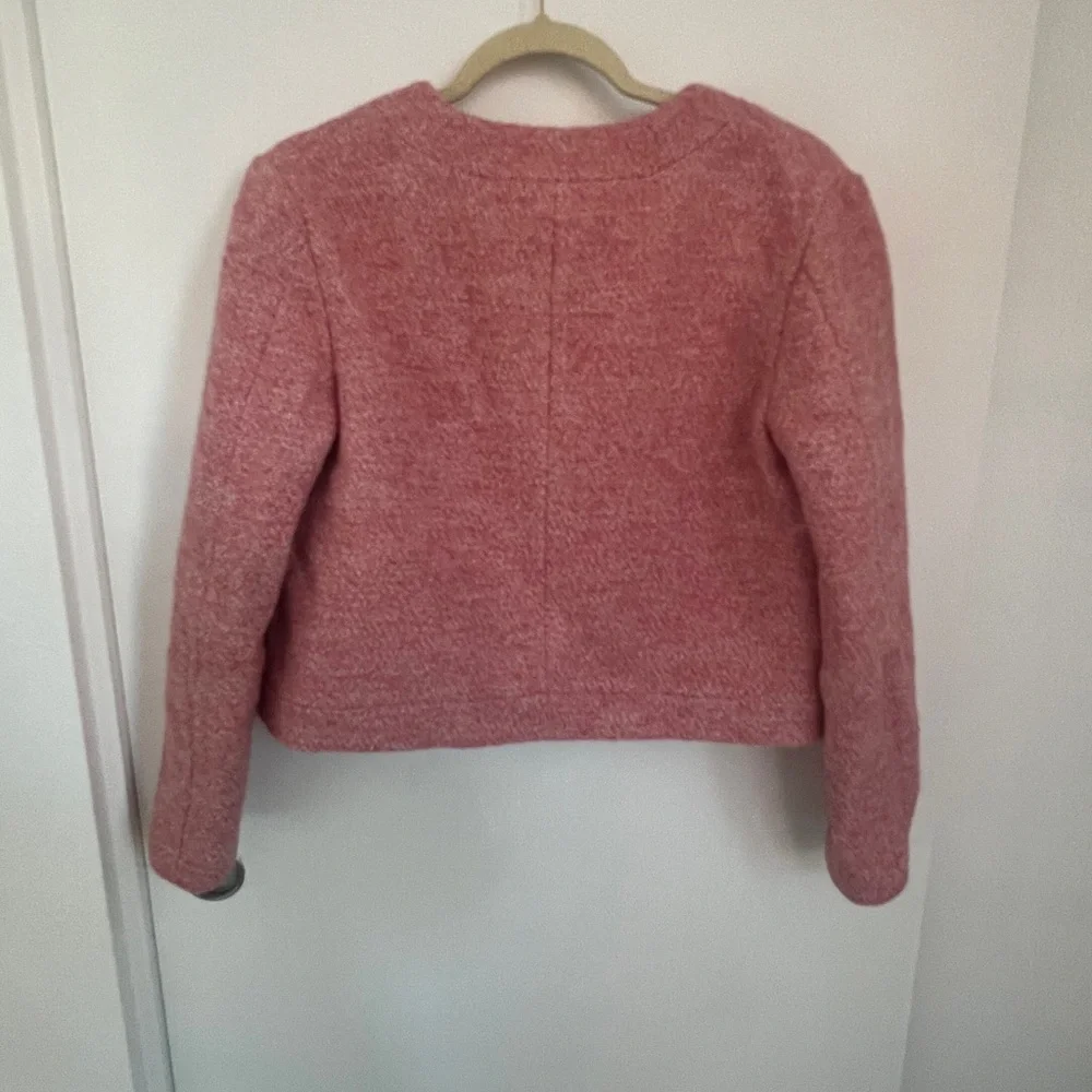 J Crew Collection Cropped Lady Jacket in Italian wool-blend bouclé 4 Pink BJ941 - Picture 9 of 9